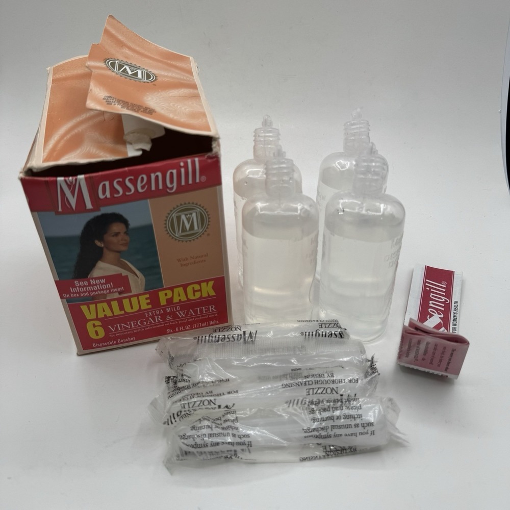 Vintage Massengill Vinegar & Water Disposable Douche 4 - 6 Oz Units Open
